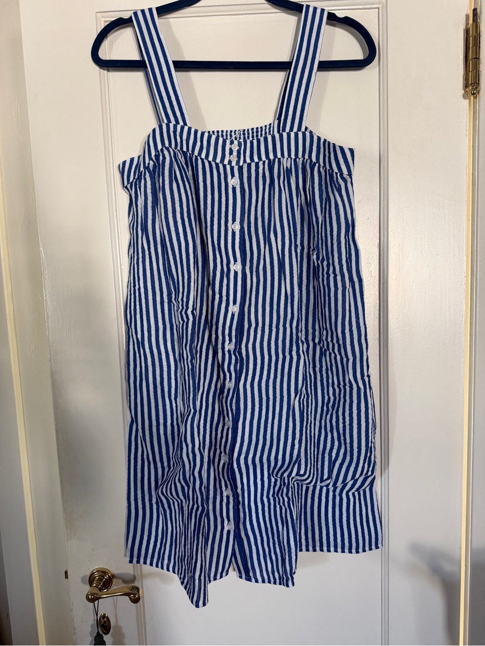 NWT Lake Pajamas Blue and White Striped Dress